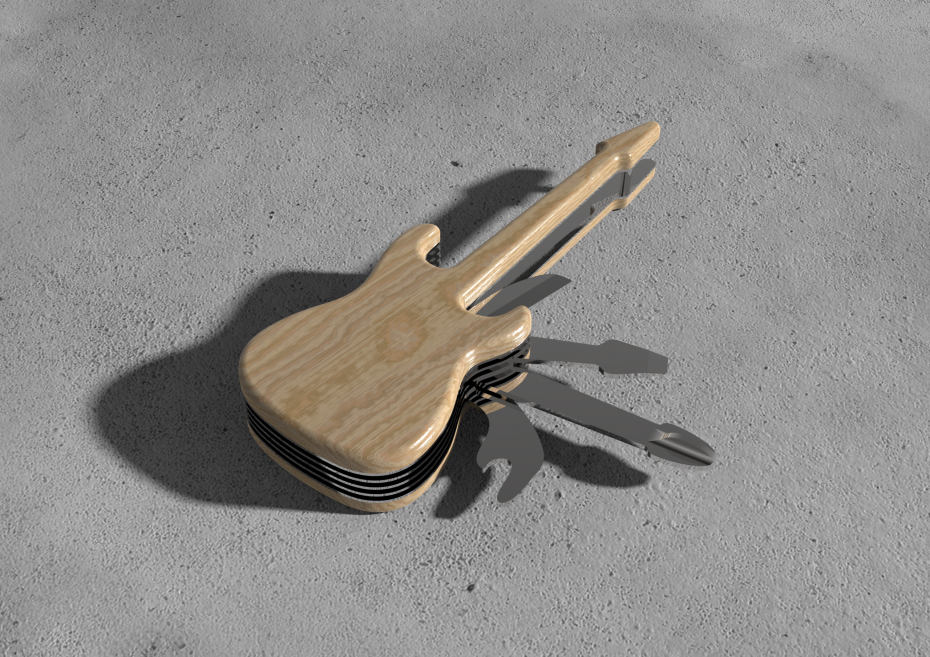 Guitar Multi Tool Open on Surface
